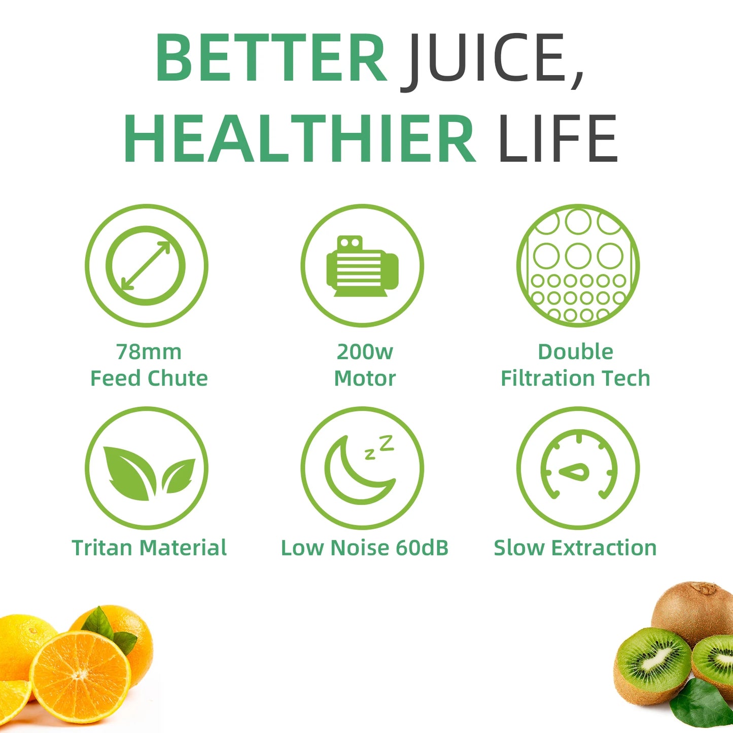 Juicezo Cold Press Slow Juicer 200W