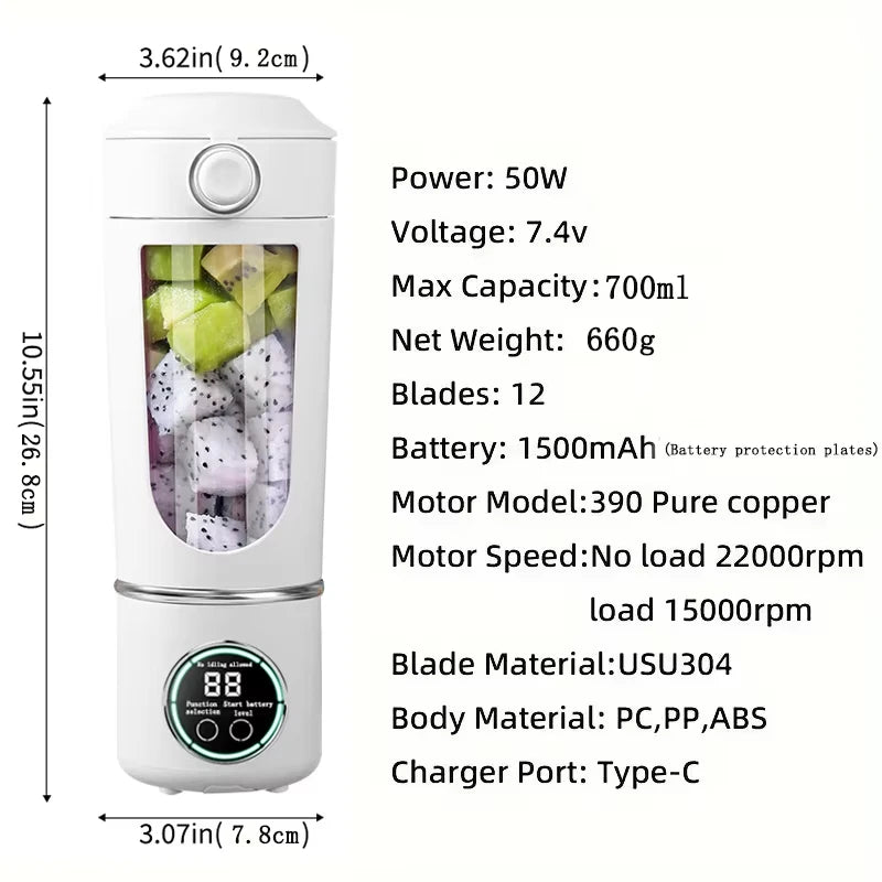 Juicezo 12-Blade Smart Portable Blender 700ML